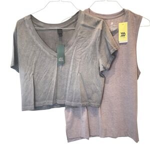 Wild Fable All in Motion Tops Women XL Gray Mauve Athleisure Casual NWT